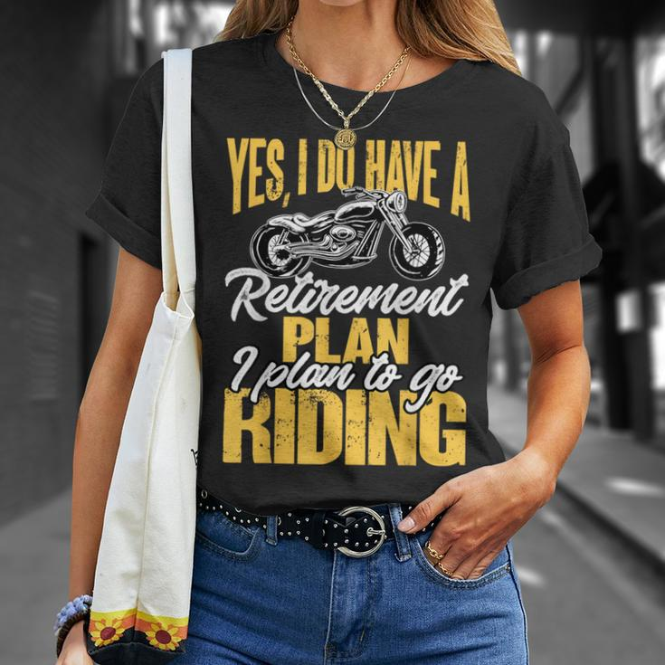 Retirement Plan To Go Riding Motorcycle Riders Biker T-Shirt Gifts for Her