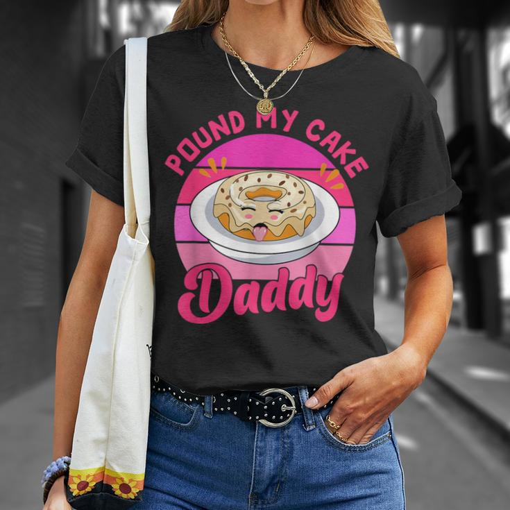 Retro 60S 70S Pound My Cake Daddy Adult Humor Father's Day T-Shirt Gifts for Her