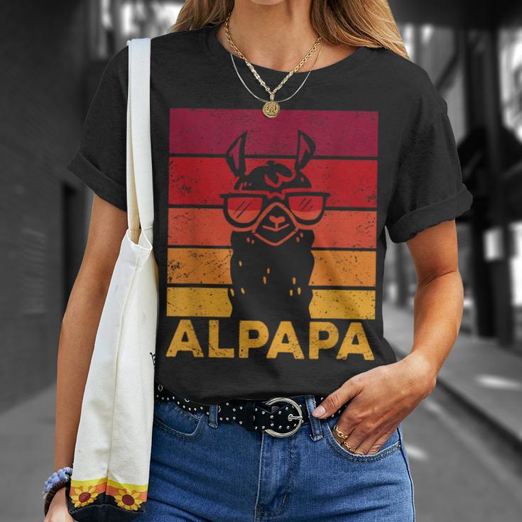 Retro Alpapaatertag Bester Papa Alpaka T-Shirt Geschenke für Sie