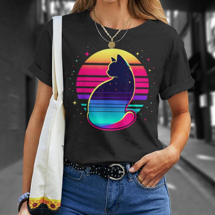 Retro Cat Eclipse Vintage Style T-Shirt Gifts for Her