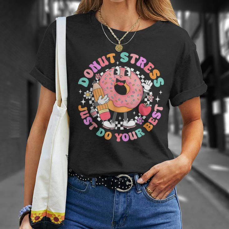Retro Donut Stress Just Do Your Best Staar Testing T-Shirt Gifts for Her