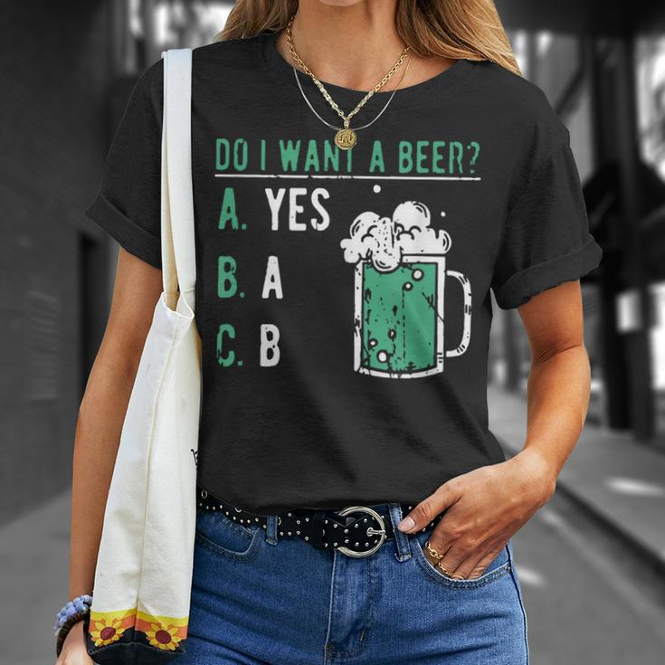 Retro Drinking Lover St Patrick's Day Do I Want A Beer T-Shirt Gifts for Her