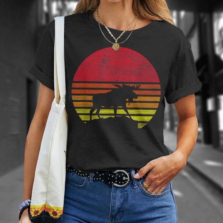 Retro Elk Silhouette T-Shirt Geschenke für Sie