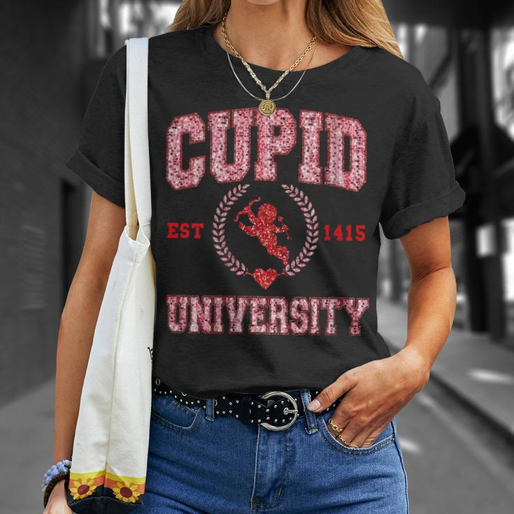 Retro Cupid University Est 1415 Couples Valentines Day T-Shirt Gifts for Her