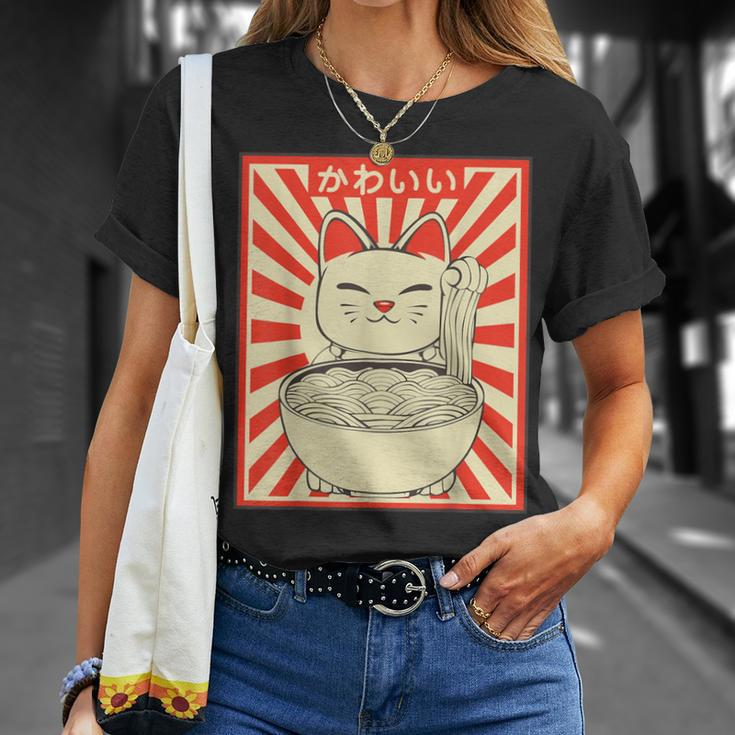 Retro Kawaii Cat Kitten Ramen Japanese Kitchen Culture T-Shirt Geschenke für Sie