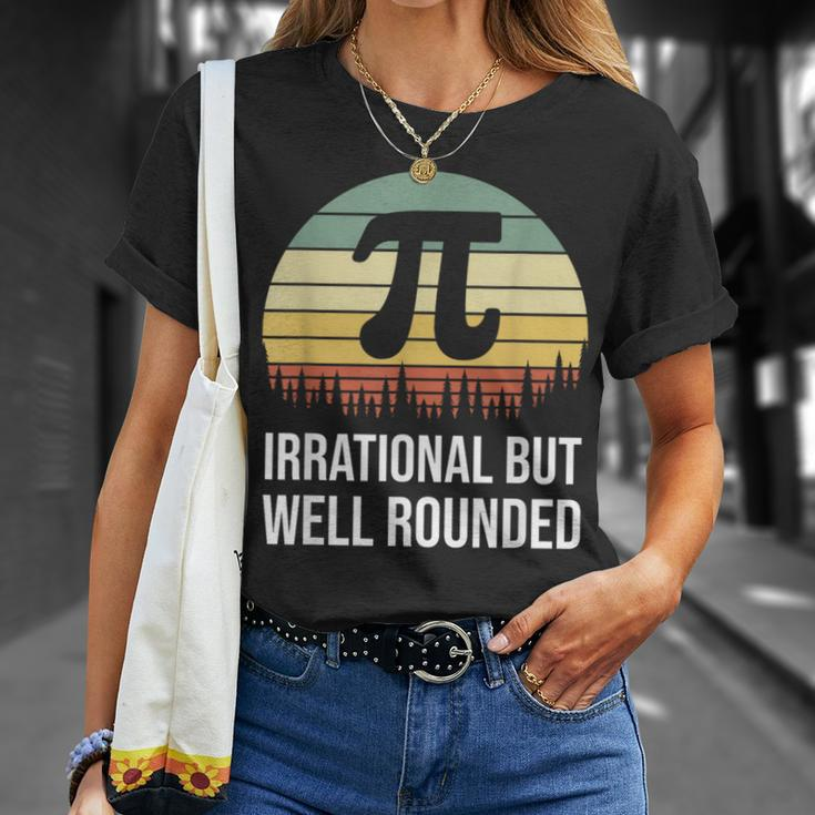 Retro Pi Day Irrational But Well Rounded Math Teacher T-Shirt Gifts for Her