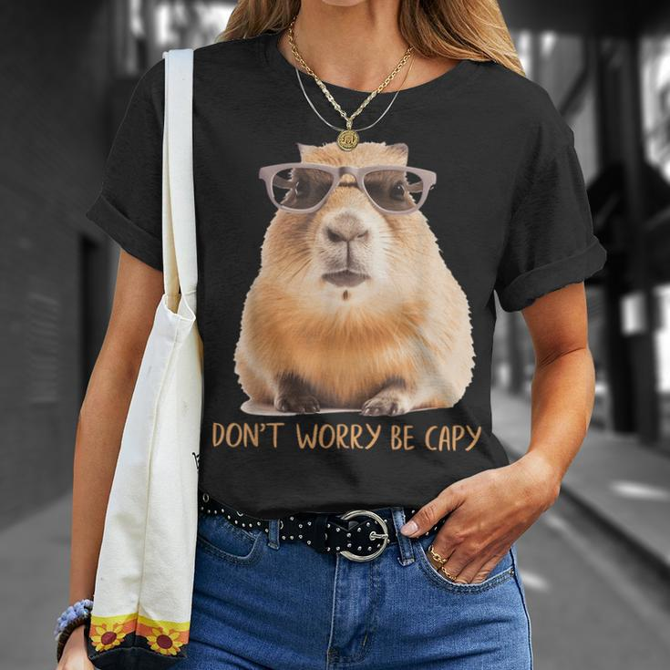 Retro Rodent Capybara Dont Worry Be Capy T-Shirt Gifts for Her