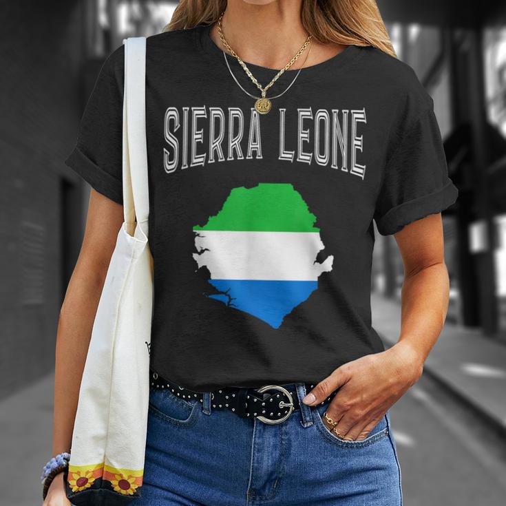 Retro Sierra Leone Flag Vintage Throwback Sport T-Shirt Gifts for Her