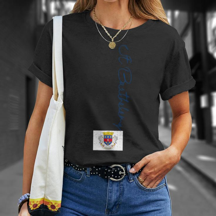 Retro St Barthelemy Patriotic Pole St Barthelemy Flag T-Shirt Gifts for Her