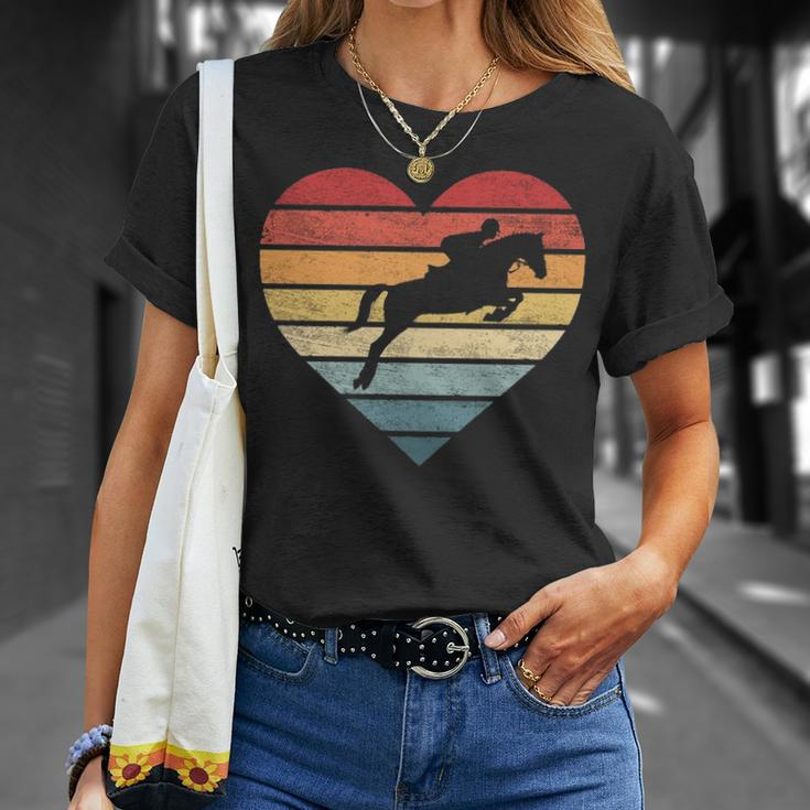 Retro Sunset Horse Lover Rider Equestrian Horseman T-Shirt Gifts for Her
