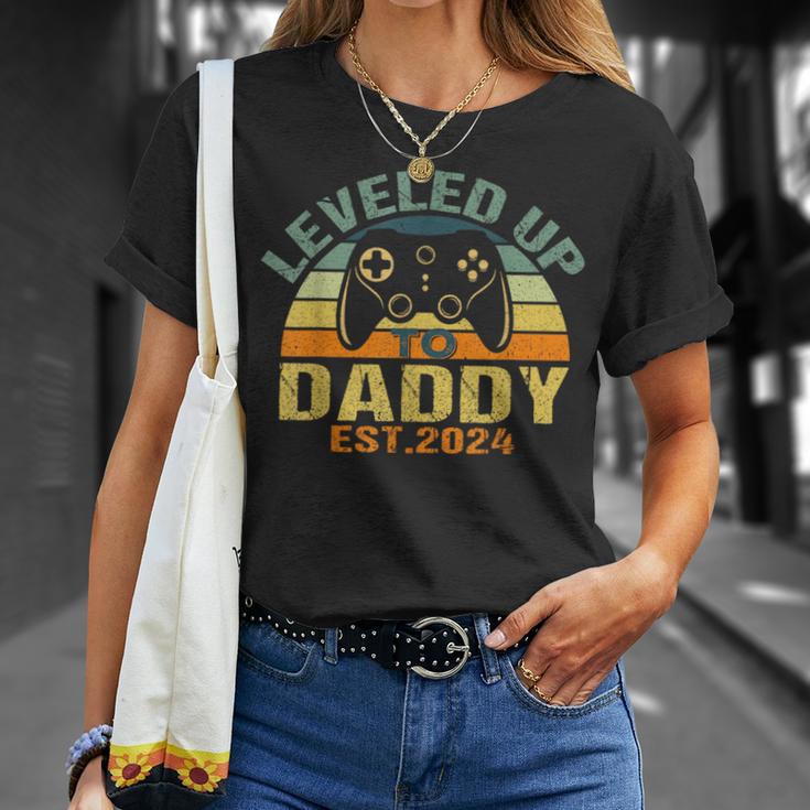 Retro-Vater Ist 2024 Zum Ersten Mal Papa Geworden T-Shirt Geschenke für Sie