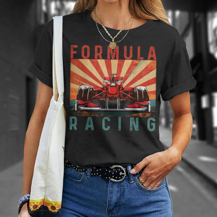 Retro Vintage Formula Racing Lovers Race Car Fan T-Shirt Gifts for Her