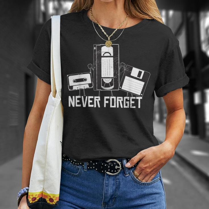 Retro Vintage Technology Cassette Tape Vhs Video Floppy Disk T-Shirt Gifts for Her