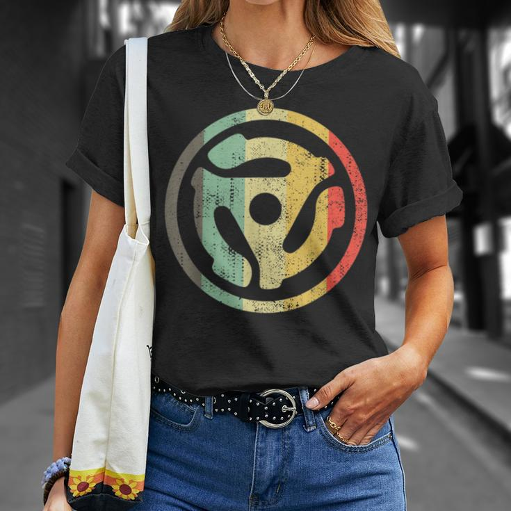 Retro Vinyl Record 45 Rpm Spindle Adapter T-Shirt Gifts for Her