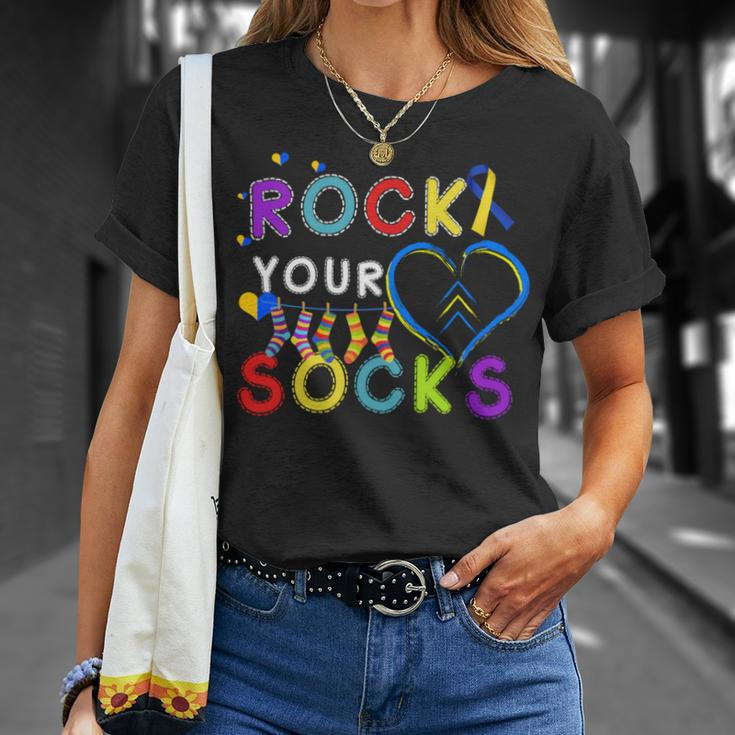 Rock Your Socks Cute 3-21 Trisomy 21 World Down Syndrome Day T-Shirt Gifts for Her