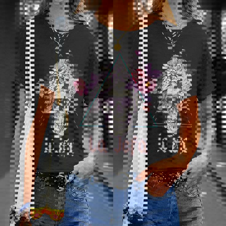 Rockera Mujer Skull La Jefa Retro Calavera Dia De Muertos