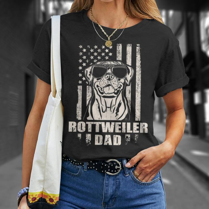 Rottweiler Dad Cool Vintage Retro Proud American T-Shirt Gifts for Her
