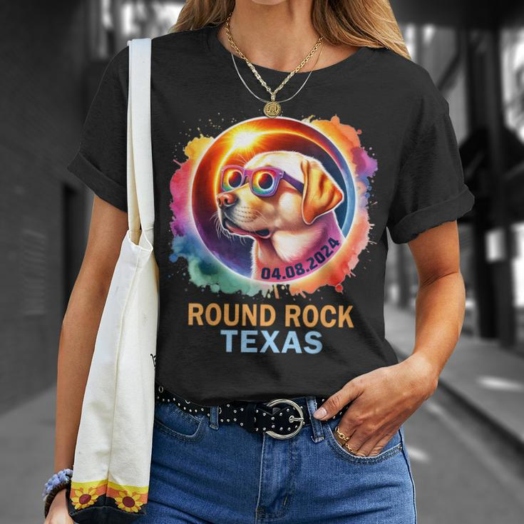 Round Rock Texas Total Solar Eclipse 2024 Labrador Retriever T-Shirt Gifts for Her