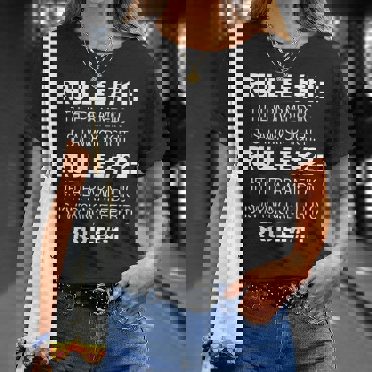 Rules Paramedic Is Always Right Emt T-Shirt Gifts for Her