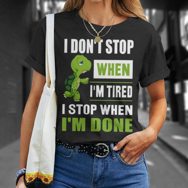 Running I Don't Shop When I'm Tired I Shop When I'm Done T-Shirt Gifts for Her