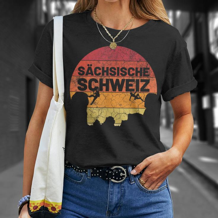 Sächsische Schweiz Bergsteiger & Climbing T-Shirt Geschenke für Sie