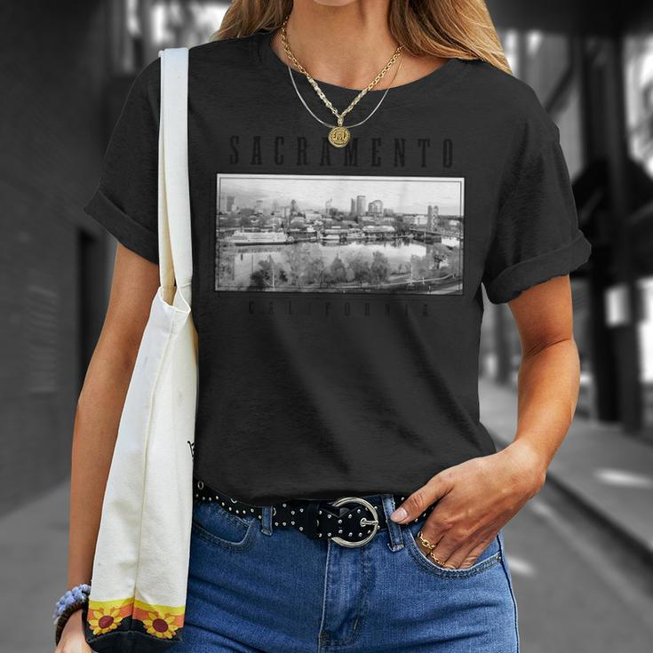 Sacramento California Skyline Vintage T-Shirt Gifts for Her