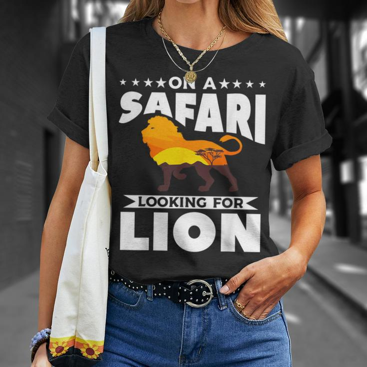 On A Safari Looking For Lion Family Vacation T-Shirt Gifts for Her