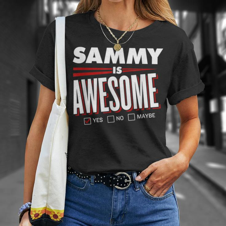 Sammy Is Awesome Family Friend Name T-Shirt Gifts for Her