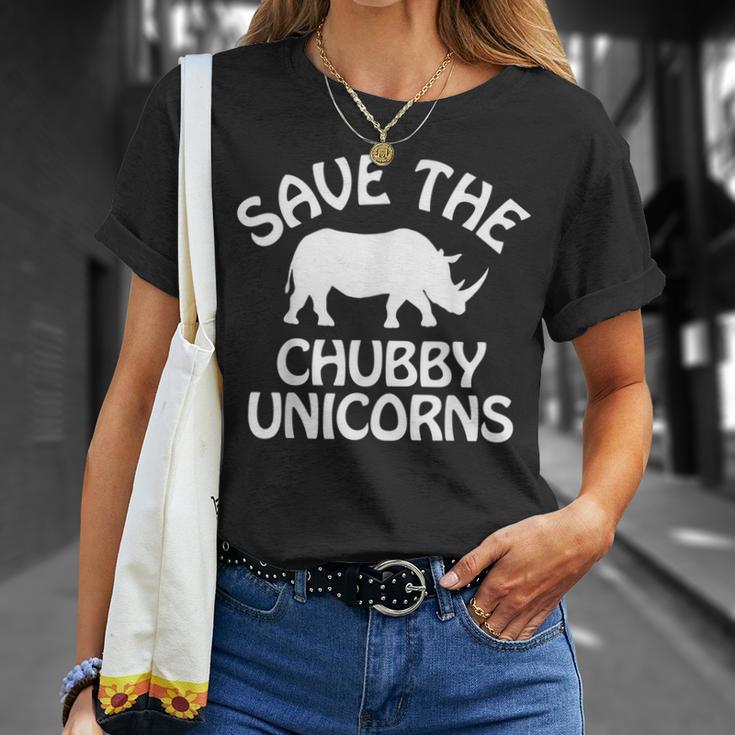 Save The Chubby Unicorns Retro Vintage Rhino Unicorn T-Shirt Gifts for Her