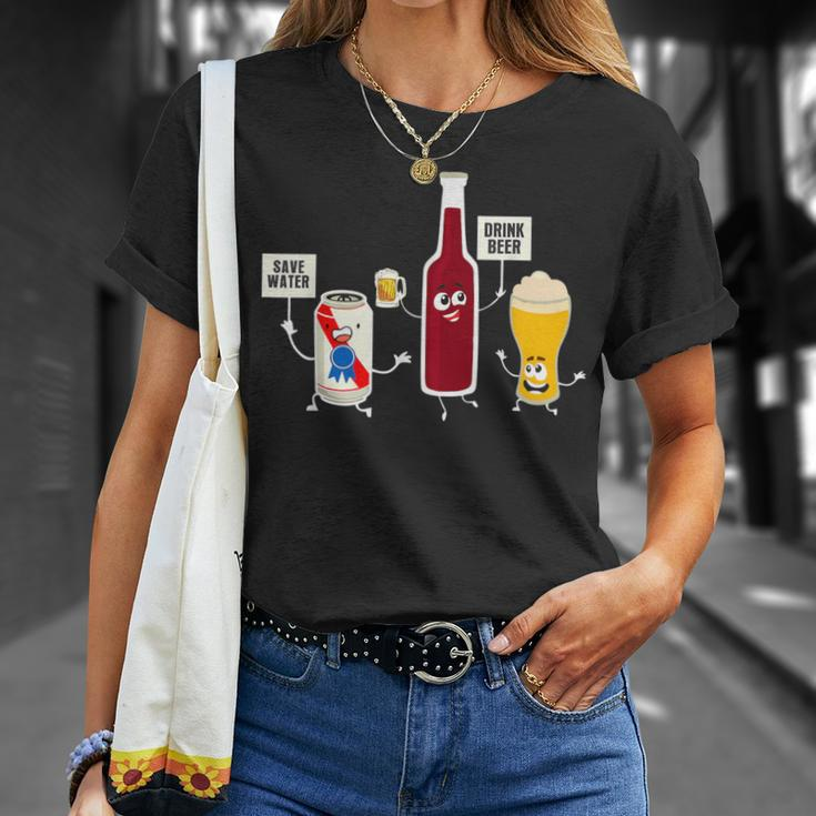 Save Water Drink Beer Drinking Oktoberfest Alcohol T-Shirt Gifts for Her