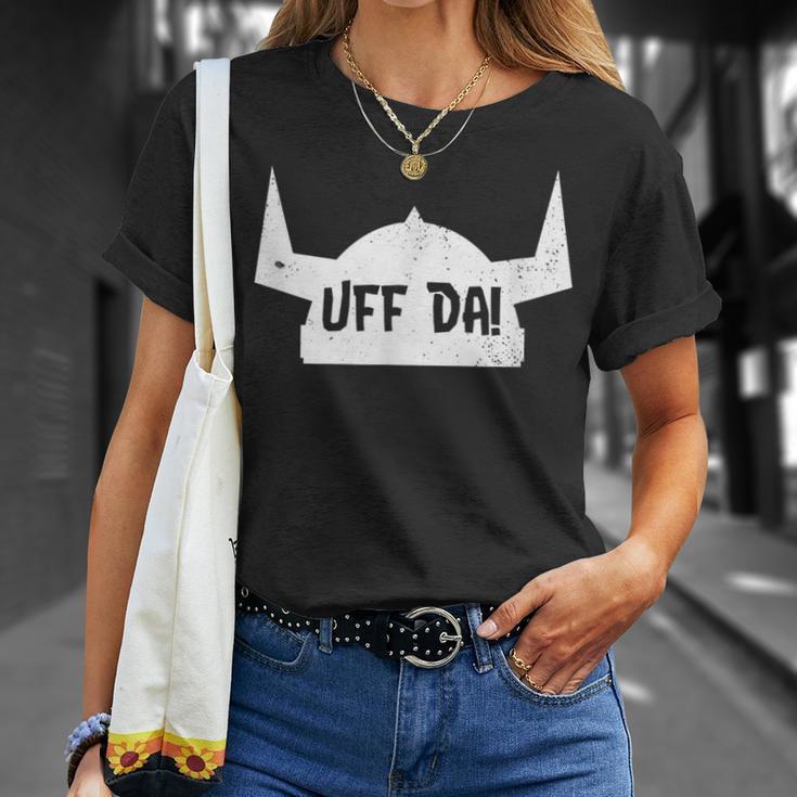 Scandinavian Uff Da Vintage Distressed T-Shirt Gifts for Her