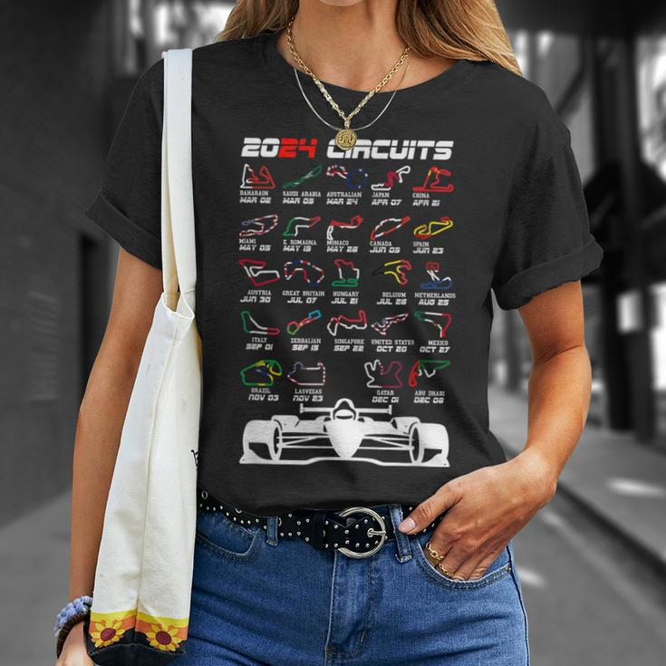 Schedule 2024 Formula Racing Track Formula Car Formula Fan T-Shirt Gifts for Her