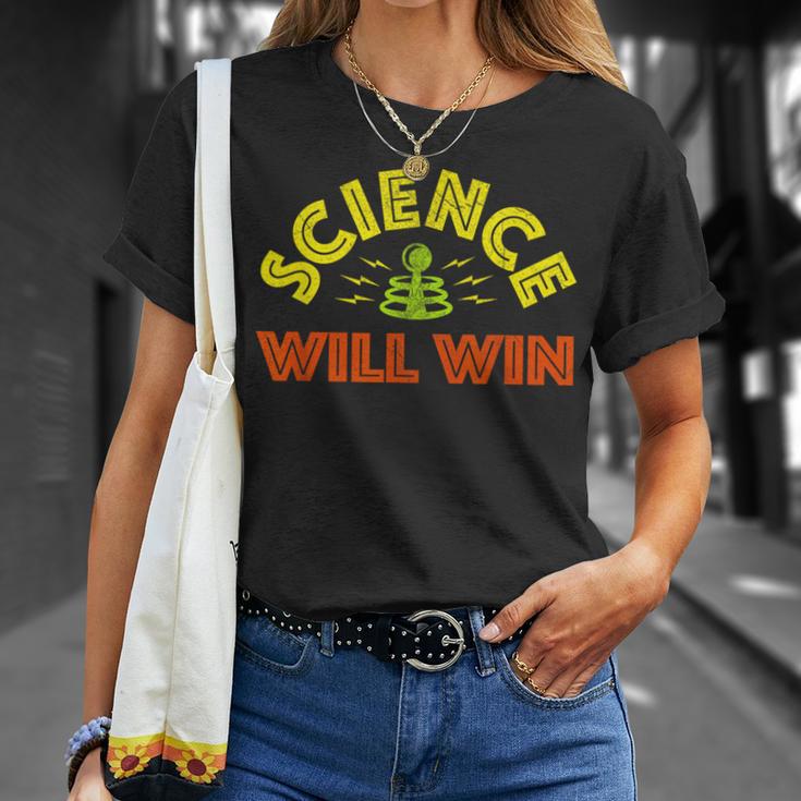 Science Will Win Facts Over Fear Trust Science Knowledge T-Shirt Gifts for Her