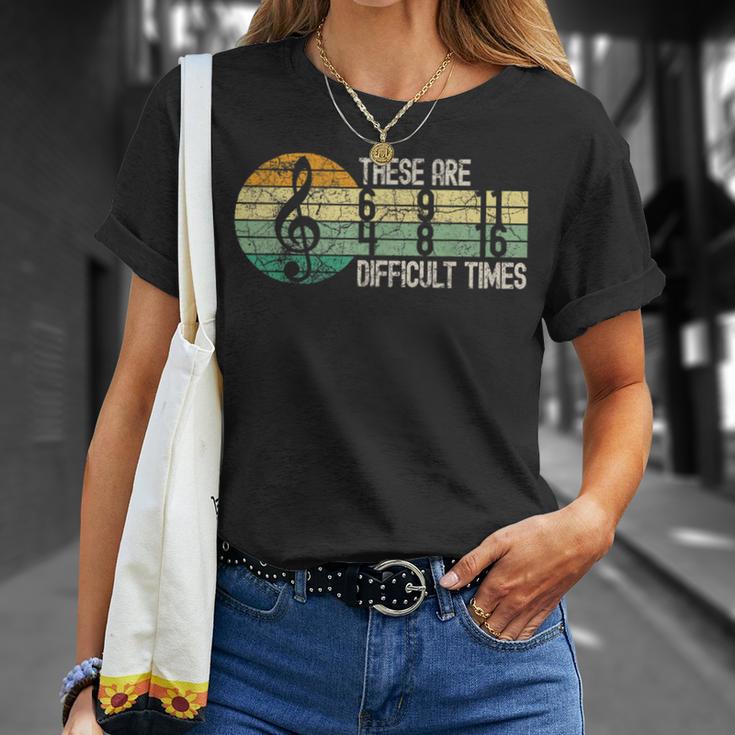 These Are Difficult Times Music Lover Musician Retro T-Shirt Gifts for Her