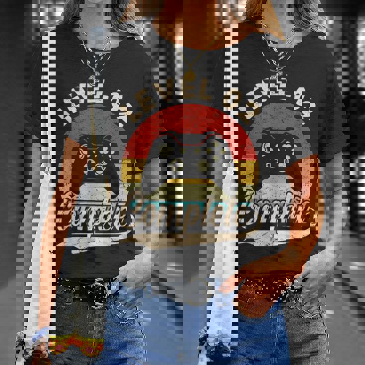 Segundo Aniversario De Bodas Para Esposo Esposa Nivel 2 Completo Camiseta unisex Regalos para ella