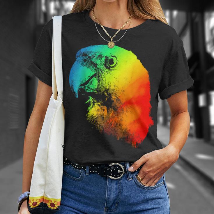 Senegal Parrot Colorful Rainbow Retro T-Shirt Gifts for Her