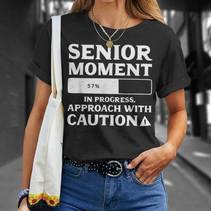 Senior Moment In Progress Approach Caution Senior Citizen T-Shirt Gifts for Her