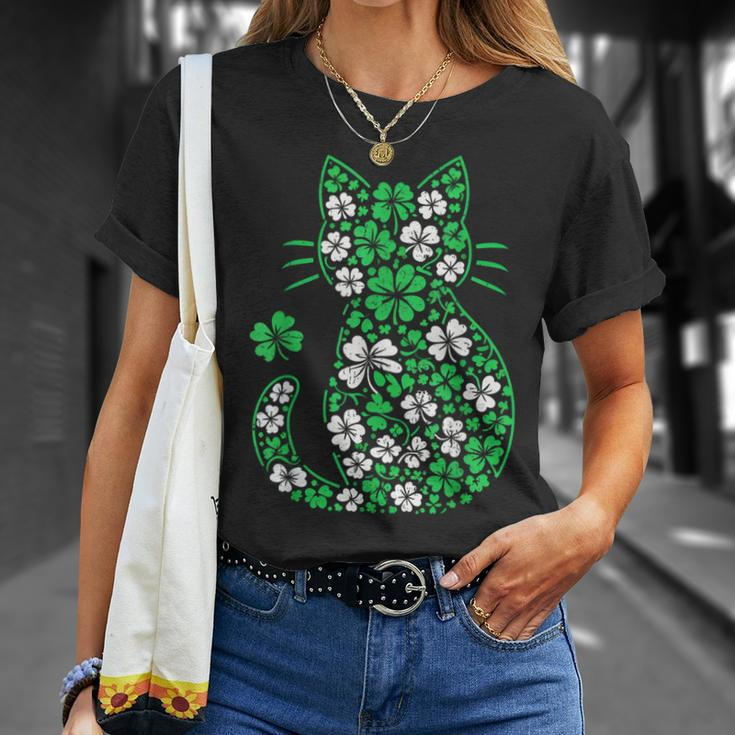 Shamrock Irish Cat Graphic Saint Patrick Day For Cat Lovers T-Shirt Gifts for Her