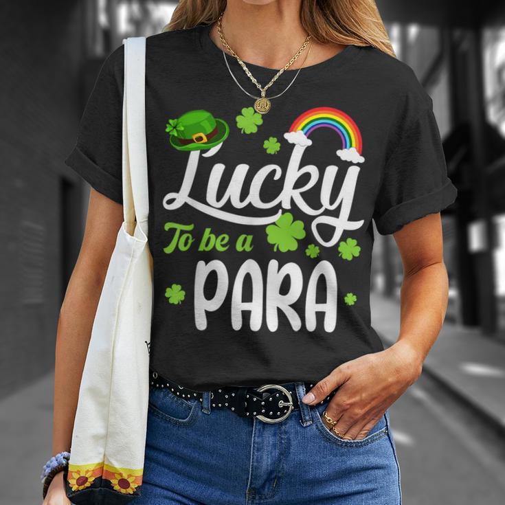 Shamrocks Lucky To Be A Para Happy St Patrick's Day T-Shirt Gifts for Her