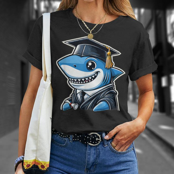 Shark Graduation Cap Class Of 2024 Shark Lover T-Shirt Gifts for Her
