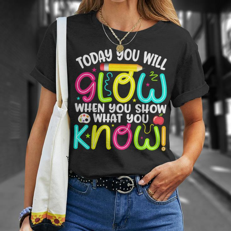What You Show Rock The Testing Day Exam Teachers Students T-Shirt Gifts for Her