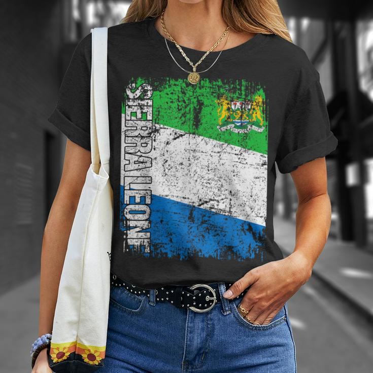 Sierra Leone Flag Vintage Distressed Sierra Leone T-Shirt Gifts for Her