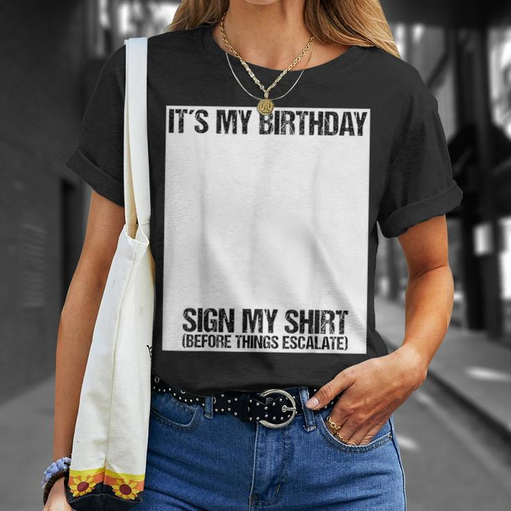 Sign My Birthday Party Ice Breaker & Womens T-Shirt Gifts for Her