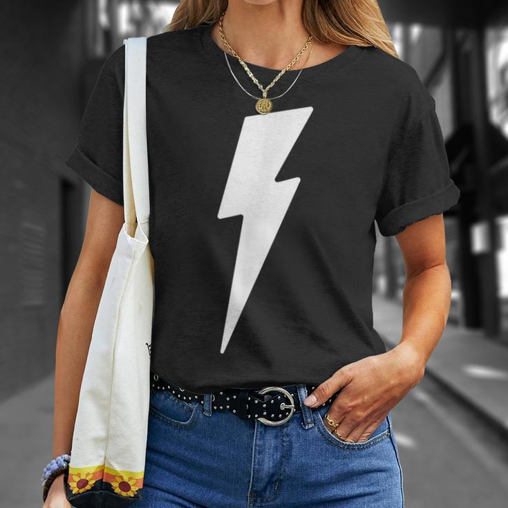 Simple Lightning Bolt In White Thunder Bolt Graphic T-Shirt Gifts for Her