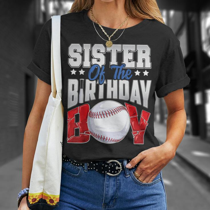 Sister Baseball Birthday Boy Family Baller B-Day Party T-Shirt Gifts for Her