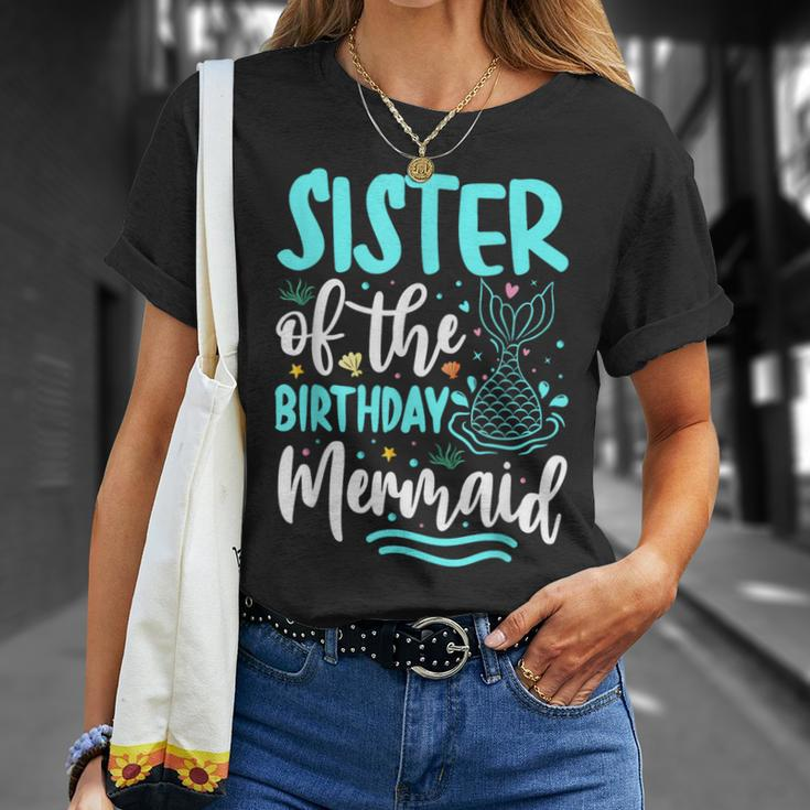 Sister Of The Birthday Mermaid Family Matching Party Squad T-Shirt Gifts for Her
