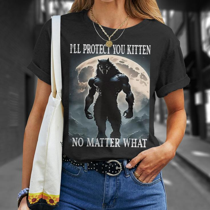 Sitting Wolf Literally Me Werewolf Ripping Meme Alpha Wolf T-Shirt Gifts for Her