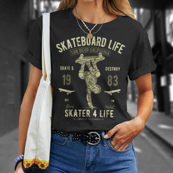 Skateboard Skateboard Life Skate & Destroy Vintage T-Shirt Gifts for Her