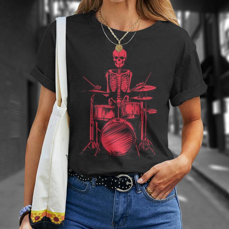 Skeleton Drummer On Drums For Musicians T-Shirt Geschenke für Sie