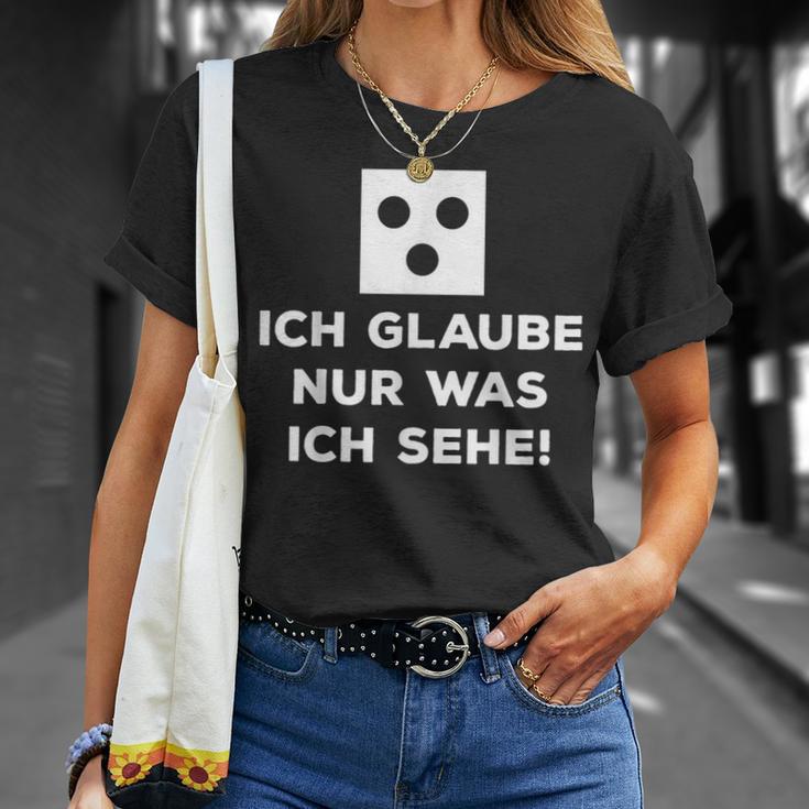 Skeptiker Steckdosengesicht T-Shirt, Herren mit Spruch Ich glaube nur was ich sehe Geschenke für Sie